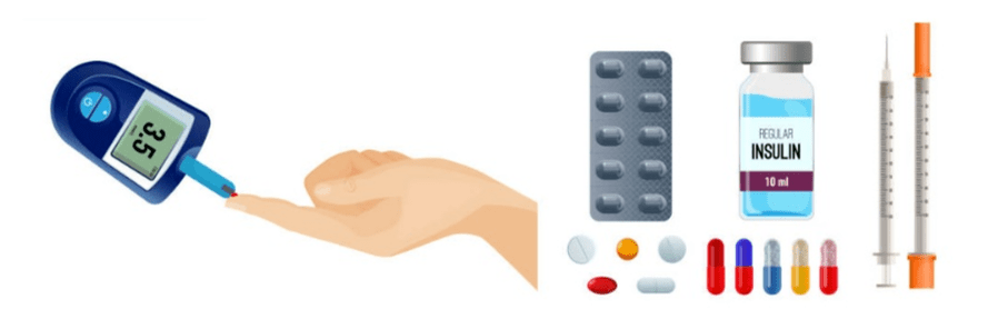 Pacienti s diabetem musí sledovat hladinu cukru v krvi a užívat potřebné léky